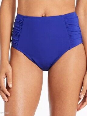 L.L. Bean Women's Shaping Swimwear High-Waist Brief Cobalt Blue Size 18 Reg